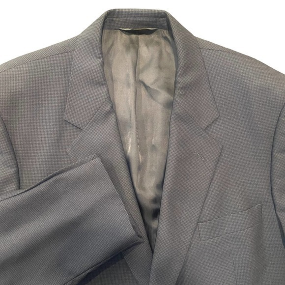 Brooks Brothers 44R Brooksease‎ Navy Blue 2 Button Birdseye Pattern Blazer